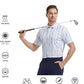 Men's Golf Polo Shirts Short Sleeve Striped Performance Moisture Wicking Dry Fit Golf Shirts for Men