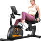Recumbent Exercise Bike, Stationary Bikes for Home Magnetic Recumbent Bike with Adjust Seat for Adults Seniors, 300LB Capacity & 8-level Resistance, LCD Monitor and Heart Rate Handle