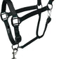 Majestic Ally Leather Halter with Matching Lead Rope for Horses – Leather Breakaway Crown - Adjustable Chin Strap – Rolled Throat Latch – Padded Noseband – Full (Black-Black Nickel, Full)