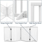 Wooden Dog Gate Freestanding Foldable Pet Gate 4 Panel Fully Assembled Dog Gates for Doorways House Stairs