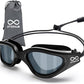 Swim Goggles, Polarized Adult Swimming Goggles Bungee Strap No Hair Pulling Anti-fog Pool Goggles for Men Women