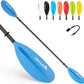 Abahub 1 x Carbon Kayak Paddles, 90.5 Inches Kayaking Oars for Boating, Canoeing with Free Paddle Leash, Carbon Fiber Shaft Black/Blue/Green/Orange/Yellow/White/Red Plastic Blades