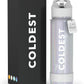 Coldest Insulated Water Bottle with Straw Lid - Stainless Steel Metal Insulated Bottle for Men & Women (Supernova Silver Glitter, 24 oz)