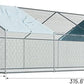 1.26’’ Large Metal Chicken Coop Walk in, Chicken Pen for Chickens, Outdoor Chicken Runs Coops Dog Kennel, Spire Roofed Chicken Runs for Yard with Anti-Ultraviolet Cover (9.8’Lx26.2’Wx6.4’H)