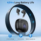 Wireless Earbuds, 2025 Bluetooth 5.4 Bass Stereo Headphones with 4 ENC Mic, 50H Playback Ear Buds with Charging Case LED Display,Sport Earphones IPX7 Waterproof for Phone, Android, Pad, Black