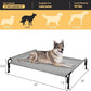 Veehoo Outdoor Elevated Dog Bed, Raised Dog Cot for Large Dogs, Cooling Washable Waterproof Pet Hammock Beds with Slope Headrest, Breathable Mesh and Sturdy Frame, Large, Grey, CWC2204