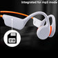 Swimming Waterproof Bone Conduction Headphones Bluetooth 5.3 lPX8 Underwater Waterproof Headphones for Swimming with 32GB MP3 Player Built in Earbuds for Sport Running Cycling Gym (White)
