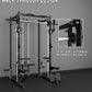 Eonfit E3 Smith Machine with 360°Rotating Arm for Home Gym Equipment, Multi-Function Power Cage Squat Rack with Cable Crossover LAT Pulldown Pulley System All in One