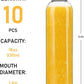 [10 Pack]18 oz Glass Water Bottles with Lids, Juice Bottles, Clear glass juice bottle for juicing, Eco-Friendly Reusable Glass Juicing Bottles with Stainless Steel Lid, BPA Free,Leak-Proof