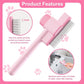 2PCS Flea Comb for Cats and Dogs with Pet Hair Remover Glove, Self Cleaning Pet Flea Cat Grooming Brush with Release Button for Massaging and Cleaning Shedding Pets Hairs