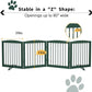 Freestanding Pet Gate for Dogs, Foldable Wooden Dog Gate for House, Indoor Dog Gate for Stairs, Doorways, Step Over Pet Puppy Safety Fence, 80 Inch Wide, 4 Panels 24", Green