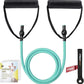 RitFit Single Resistance Exercise Band with Comfortable Handles - Ideal for Physical Therapy, Strength Training, Muscle Toning - Door Anchor and Starter Guide Included