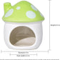 Ceramic Mushroom Hamster Hideout - Hamster Habitat for Hamsters Chinchillas Hedgehogs and Gerbils Mouse Small Pet Guinea Pigs House Hamster Bed (Green)