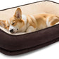 Orthopedic Dog Bed for Medium Size Dog Washable Cover, Egg Crate Foam Cat Bed for Senior Cat,Oval Kennel Bed, Pet Couch Bed with Four Sided Bolster, Removable Washable Cover Non-Slip Bottom, Brown