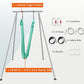 TECSPEC 9.6 FT/115.3 Inch Adjustable Height Aerial Yoga Frame & Hammock, Professional Swing Stand with 18 FT/33FT Aerial Silk, 550lbs Max Capacity