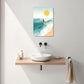 Beach Surfing Wall Art Ocean Coastal Wave Canvas Wall Decor Summer Nature Seascape Pictures Painting Print Framed Artwork Decorations for Bathroom Living Room Office Bedroom 16"x24"