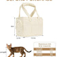 Dog Purse Carrier for Small Dogs Rabbit cat with Large Pockets, Cotton Bag, Dog Carrier Soft Sided, Collapsible Travel Puppy Carrier (Beige, 13.6" L x 6.5" W x 10" H)