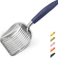 WePet Cat Litter Scoop, Aluminum Alloy Sifter, Kitty Metal Scooper, Deep Shovel, Long Handle, Poop Sifting, Kitten Pooper Lifter, Durable, Heavy Duty, for Litter Box