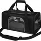 TSA Approved Pet Carrier for Small Medium Cats and Dogs | Dog Carrier with Adequate Ventilation | 4 Mesh Windows, 3 Entrance, Locking Safety Zippers, Padded Shoulder Strap, Black