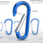 sprookber 3" Aluminum Carabiner D Ring, Caribeener Clips, Spring Snap Hook for Keychain Clip, Set of 10