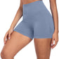 CHRLEISURE Women's 4 Packs Workout Gym Shorts, High Waisted Butt Lifting Scrunch Butt Seamless Booty Shorts
