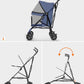 Pet Stroller with 4 Wheels for Small/Medium Pets, Portable Travel Foldable Carrier Jogger for Dog Cat Puppy Kitty, Rear Wheel Breaks, Storage Basket, Visible Mesh Weather Cover (Navy Blue)
