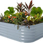Vego garden Aluzinc Raised Garden Bed Kits, 17" Tall 6 in 1 Modular Metal Raised Planter Bed for Vegetables Flowers Patio Ground Planter Box, Sky Blue