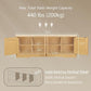 DINZI LVJ Shoe Bench, Entryway Storage Bench with Doors, Cushion, 2-Tier Shoe Rack with 8-Cubby, 47.2”L x 13.8”W Shoe Organizer Cabinet, Adjustable Shelf, Living Room, Bedroom, Natural with Rattan