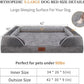 Comfort Expression Orthopedic Waterproof Dog Beds Memory Foam, XL Washable Dog Beds with Removable Cover, Large Pet Sofa Couch with Bolster(X-Large,Silver Grey)