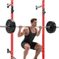 1600LB Wall Mounted Power Rack, Commercial Squat Rack for Home Gym with Multi-Grip Pull Up Bar, j-Cups & Landmine Attachment for Home and Garage Gym