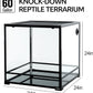 REPTIZOO 60 Gallon Glass Reptile Tank, 24" x 24" x 24" Large Reptile Terrarium Front Opening Terrarium with Double Hinge Door and Top Screen Ventilation, Easy Assembly Enclosure Tank