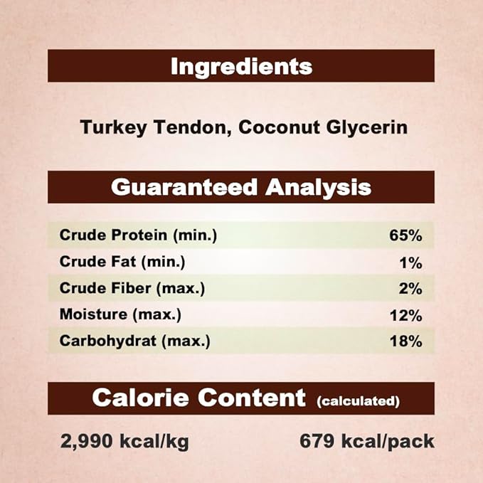 Afreschi Natural Turkey Tendon Ring (S) 8 oz, for Small Breeds, USA-Sourced Turkey Tendon, All Natural Puppy Chew, Hypoallergenic, Rawhide Alternative