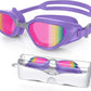 Swim Goggles, Unisex Adult Swimming Goggles Anti Fog Anti UV No Leakage Wide View for Men Women Youth