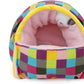 Wontee Hamster Bed Hideout Sugar Glider Hammock Small Animal Warm Bed House for Hamsters Hedgehogs Sugar Glider Gerbils Mice (Large, Colorful Plaid)