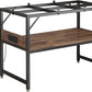 Modern 20 Gallon Long Fish Tank Stand for Home Office, 2-Tier Aquarium Stand with Shelf for Storage, Fish Tank Table 30" x 12" x 20.5", Ideal for Breeder Tanks,and Reptile Terrariums, Rustic Brown