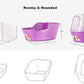 Covered Litter Box, Jumbo Hooded Cat Litter Box Holds Up to Two Small Cats Simultaneously,Extra Large Purple by Petphabet
