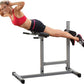 Body-Solid Back Hyperextension Machine for Lower Back Extension, Ab Crunch, Glutes and Hamstrings Exercise, Roman Chair for Abdominal and Core Training, Home Gym Equipment, Silver/Black
