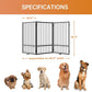 Full Metal Freestanding Dog Gate with Door, 36''Height Foldable Pet Dog Fence for Indoor & Outdoor, 3 Panels Extra Wide Free Standing TallDog Gates for Doorways,House,Stairs,Porch,Deck,Yard