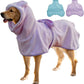 Giant Dog Bath Bubble, Quick Drying Super Absorbent Used for After Bathing, Warm Dog Towels, Adjustable Hoodies and Belts for Pet Dogs Bath Clothes Products(Purple, 6XL)