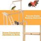 Pet Parrot Playstand Parrots Bird Playground Bird Play Stand Wood Perch Gym Playpen Ladder with Feeder Cups Bells for Cockatiel Parakeet (3 Layers)