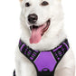 Eagloo Dog Harness for Large Dogs, No Pull Service Vest with Reflective Strips and Control Handle, Adjustable and Comfortable for Walking, No Choke Pet Harness with 2 Metal Rings, Purple, XL
