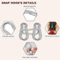 200PCS M6 Spring Snap Hook Carabiner, Heavy Duty Galvanized Steel Carabiner Clip, 260LBS Holding Capacity Spring Clips for Hammock Swing Outdoor Travel