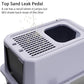 RIZZARI Stainless Steel Cat Litter Box, Odorless Enclosed Litter Box with Top Holes, Large Litter Pan for Small to Large Sized Cats (Cool Gray, 23.8" L*15.9" W*18" H)