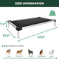 FXW TitanNest Chew-Proof Elevated Dog Bed, Raised Cot for Indoor/Outdoor/Camping Use, Durable & Washable Padded Pet Bed for Large Dogs, 47.0" L x 29.0" W x 7.3" H, Black
