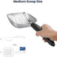 WePet Cat Litter Scoop, Aluminum Alloy Sifter, Kitty Metal Scooper, Deep Shovel with Diagonal Sifting Hole, Long Handle, Kitten Poop Lifter for Litter Box, Medium Size, Black Handle