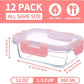 Small Glass Food Storage Containers 12 Pack-12oz Glass Containers with Lids for Meal Prep, Food Storage, Freezer to Microwave Safe, Air-Tight, Leak-Proof, Pink Set
