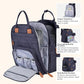 BabbleRoo Extra Large Diaper Bag Backpack, Expandable Baby Bag with Up to 50% More Capacity - Travel Essentials Baby Bag Tote with Changing Pad, Stroller Straps & Pacifier Case - Unisex, Denim Blue