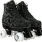 Roller Skates for Women and Men Cowhide High-Top Shoes Classic Double-Row Roller Skate Four-Wheel Roller Skates for Men Girls Unisex Christmas
