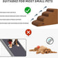 4-Step Dog Stairs and Ramp for Beds or Couches – Non-Slip Sturdy Pet Steps for Small Dogs and Cats,17.4" H,Brown