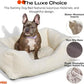FUZI Luxury Aesthetic Dog Bed for Small Dogs with Washable Cover, Pet Couch, Pet Bed with Sides, Non-Slip Bottom, Soft and Durable Calming Dog Bed, Faux Rabbit Fur, Small 25.1x16.75x9.5 Soft White